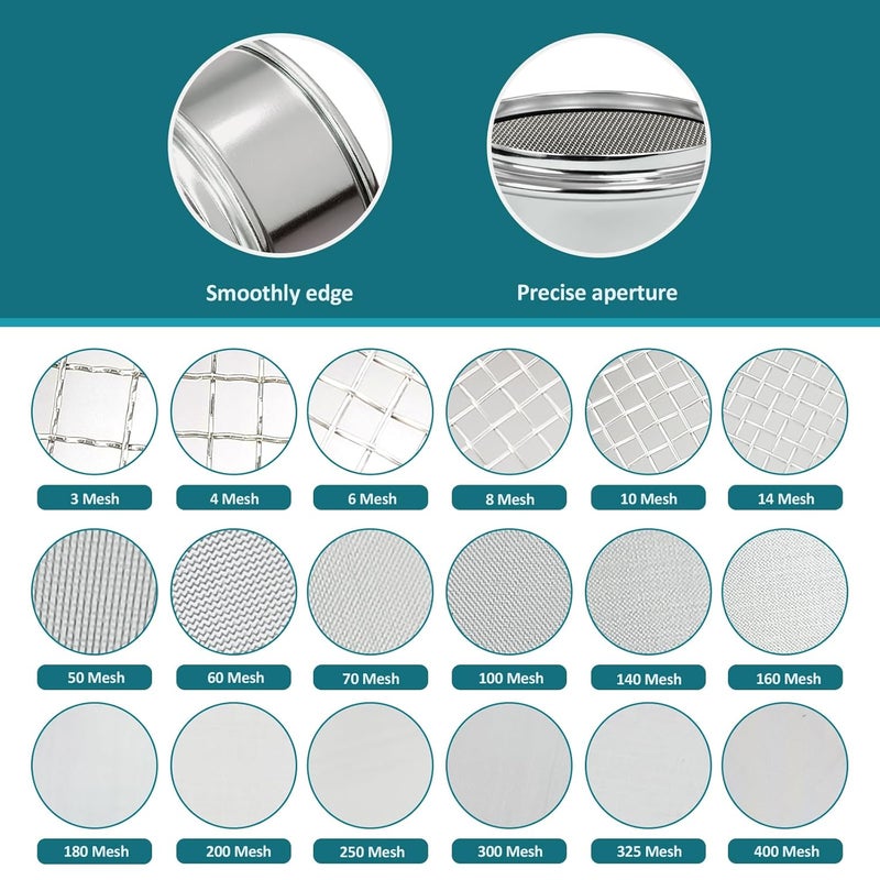 LVDALAB Full 304 Stainless Steel Mesh Sieve Screen, 30 Mesh (0.6mm) Aperture, 2.4inch(6CM) Dia Standard Sample Analysis Test Sieves Sifters Strainer for Industrial Laboratory Homes - Image 3